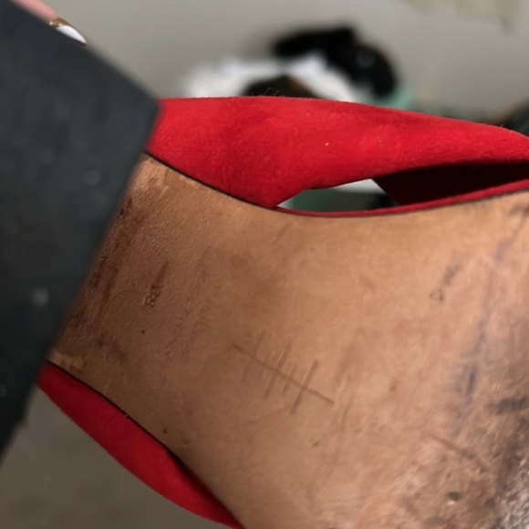 Title: ALUMNAE Style 356 Block Heel Mules in Rosso Red Camoscio - Picture 4 of 6